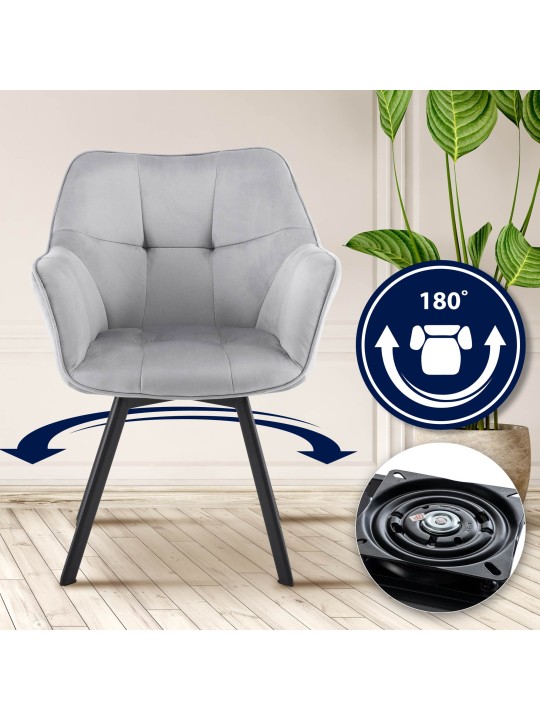 Stolička do jedálne Jordi velvet, tmavosivá