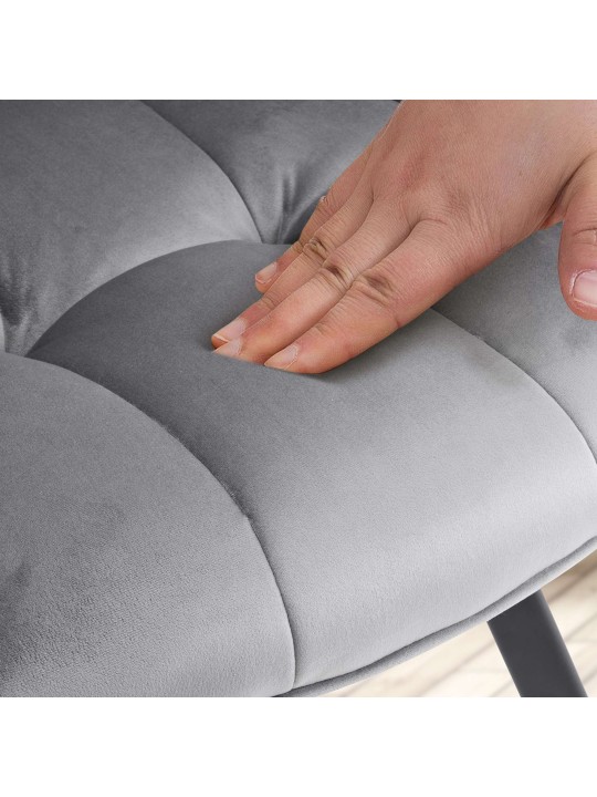 Stolička do jedálne Jordi velvet, tmavosivá