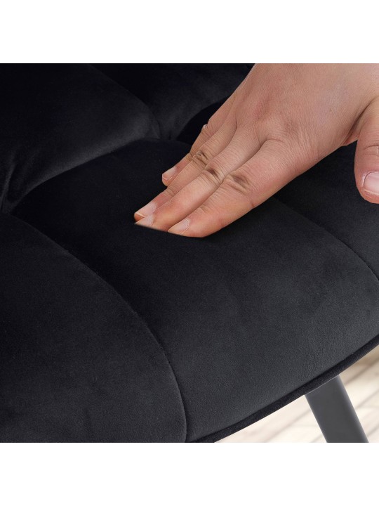 Stolička do jedálne Jordi velvet, čierna
