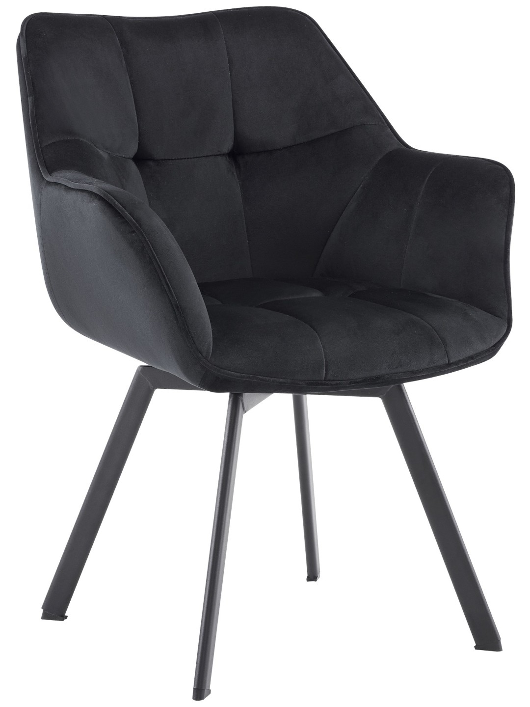 Stolička do jedálne Jordi velvet, čierna