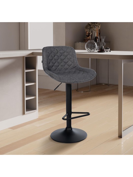 Barová stolička látka Kasson, čierna