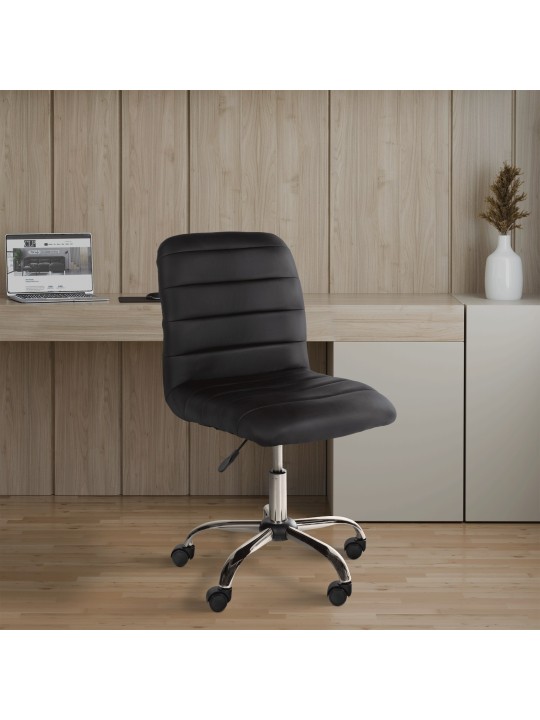 Pracovná stolička Redding z umelej kože, hnedá