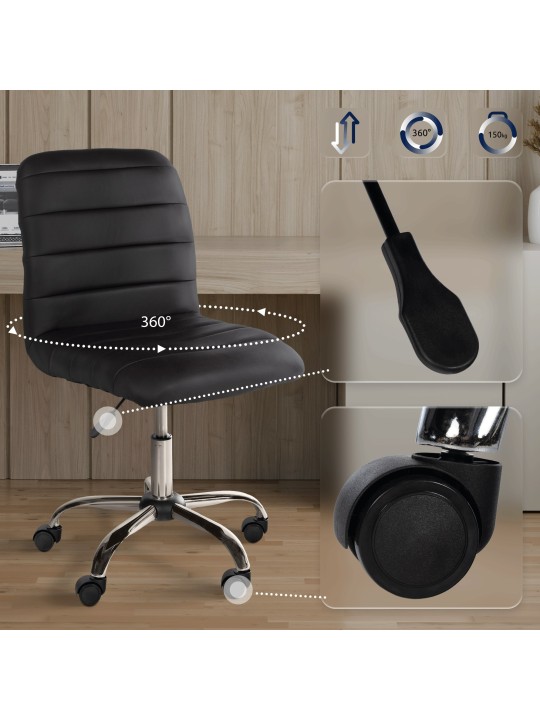 Pracovná stolička Redding z umelej kože, hnedá