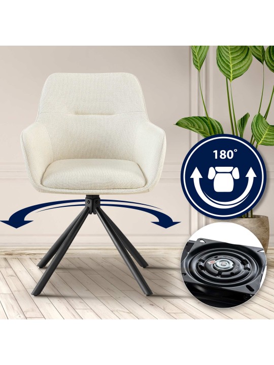 Sada 2 stoličiek látka Tipton, krémová