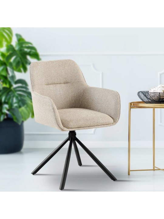 Sada 2 stoličiek látka Tipton, šedohnedá