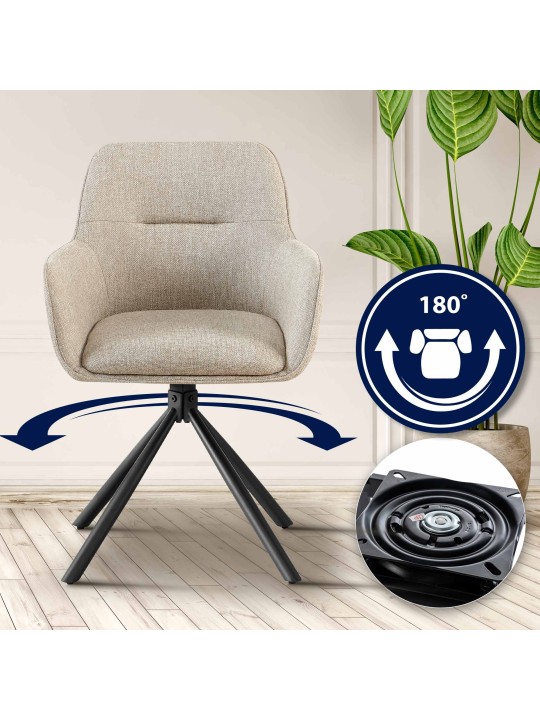 Sada 2 stoličiek látka Tipton, šedohnedá