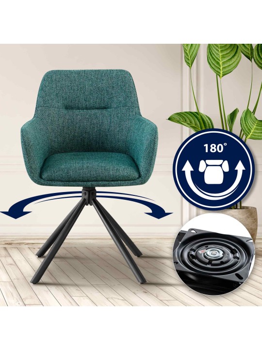 Sada 2 stoličiek látka Tipton, tmavozelená