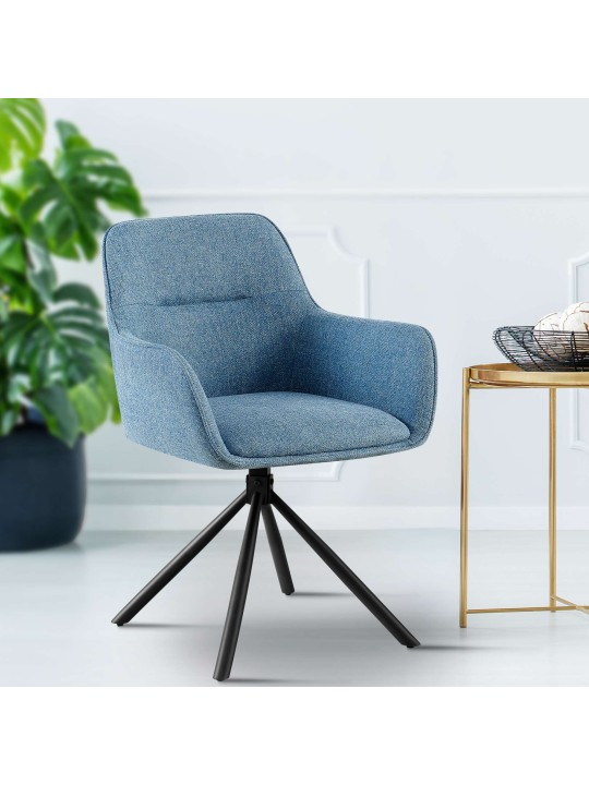 Sada 2 stoličiek látka Tipton, modrá