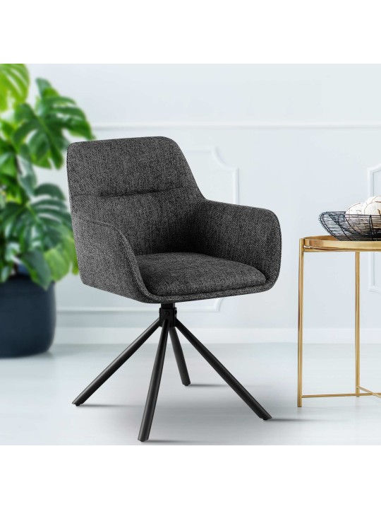 Sada 2 stoličiek látka Tipton, tmavosivá