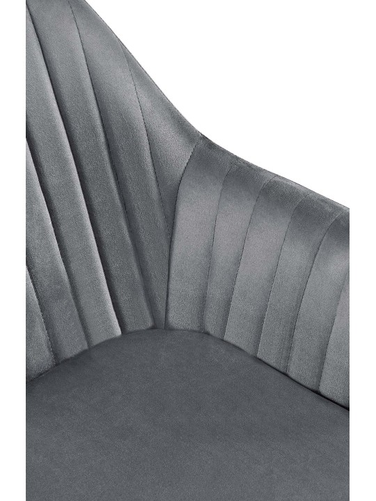 Sada 2 jedálenských stoličiek Welby velvet, tmavosivá