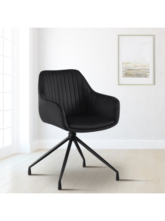 Sada 2 jedálenských stoličiek Welby velvet, čierna