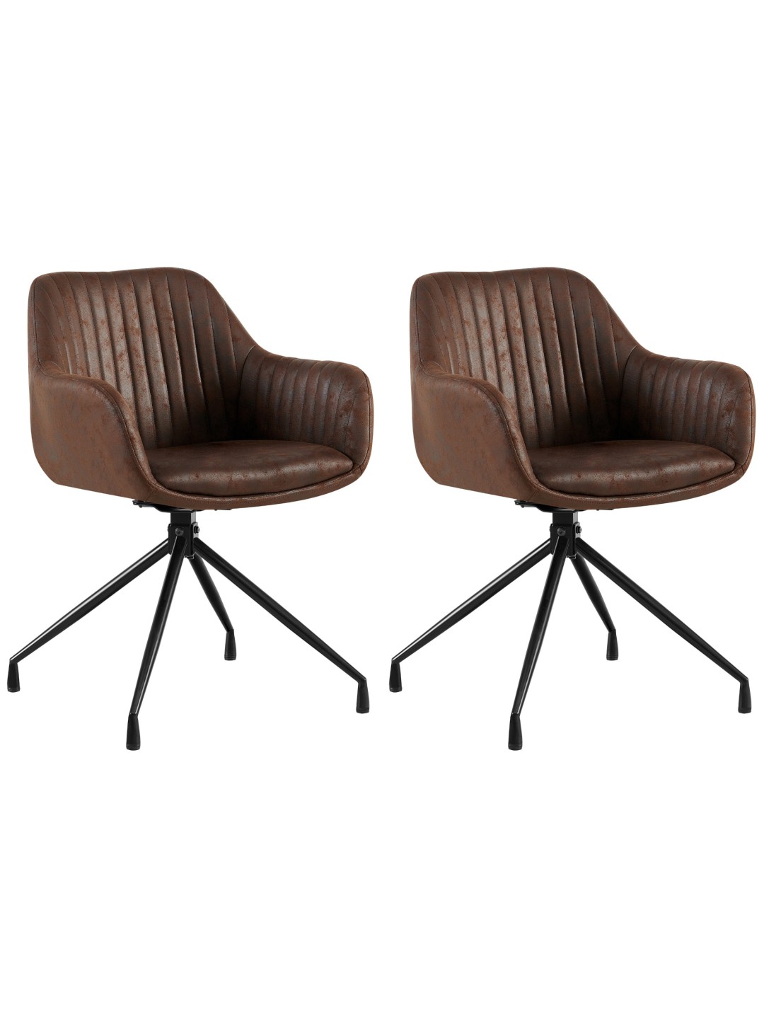 Sada 2 jedálenských stoličiek Welby Vintage, tmavohnedá