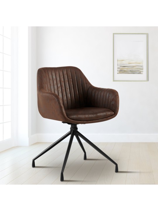 Sada 2 jedálenských stoličiek Welby Vintage, tmavohnedá