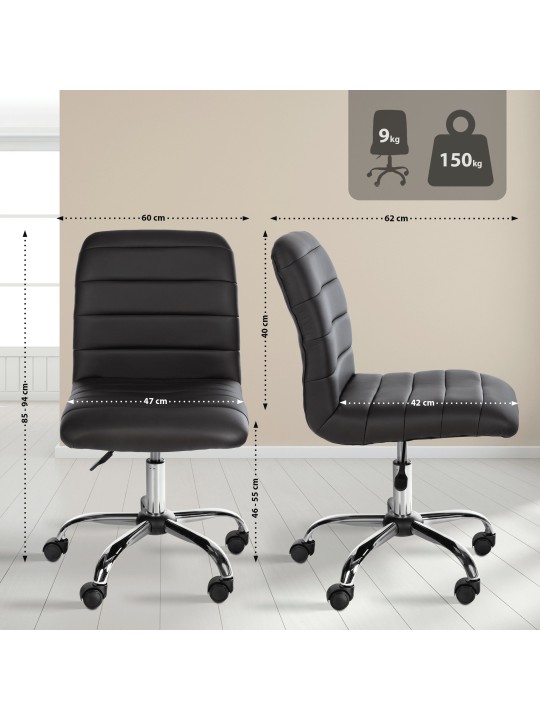 Pracovná stolička Redding z umelej kože, hnedá