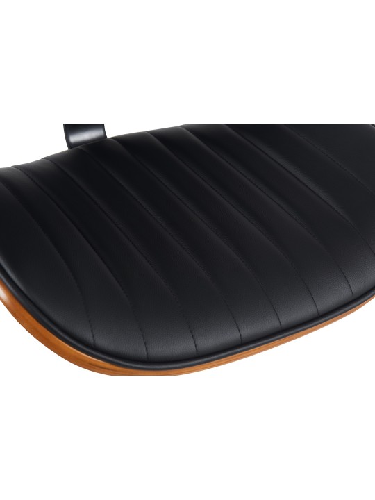 Sada 2 barových stoličiek Clawson z umelej kože, orech/čierna