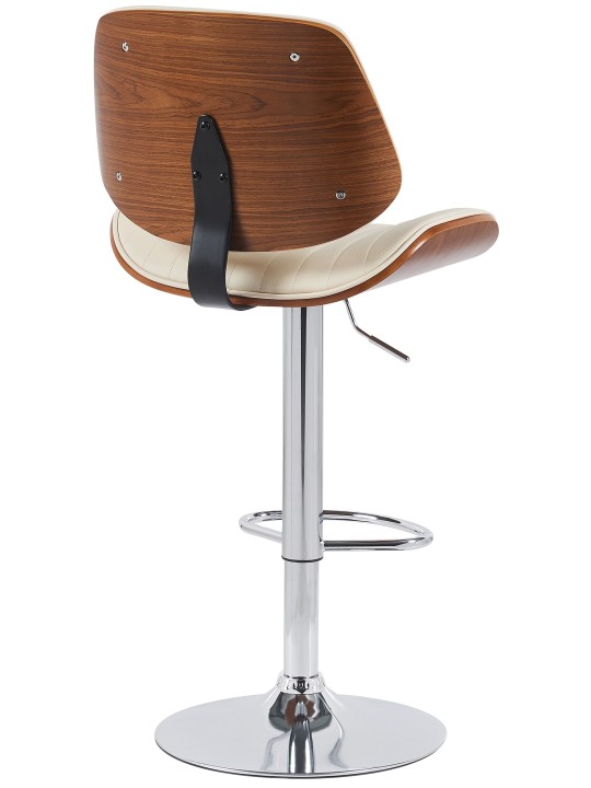 Sada 2 barových stoličiek Clawson z umelej kože chróm, orech/krémová