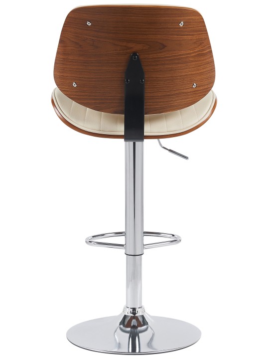 Sada 2 barových stoličiek Clawson z umelej kože chróm, orech/krémová