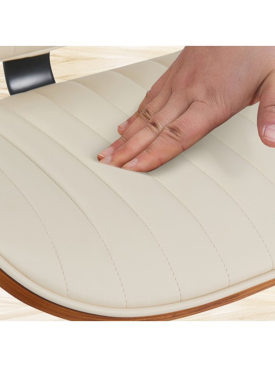 Sada 2 barových stoličiek Clawson z umelej kože chróm, orech/krémová