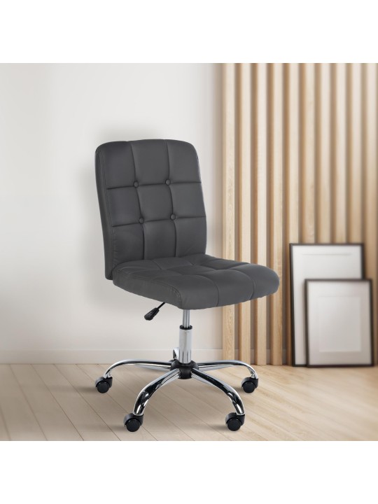 Pracovná stolička Trenton z umelej kože, sivá