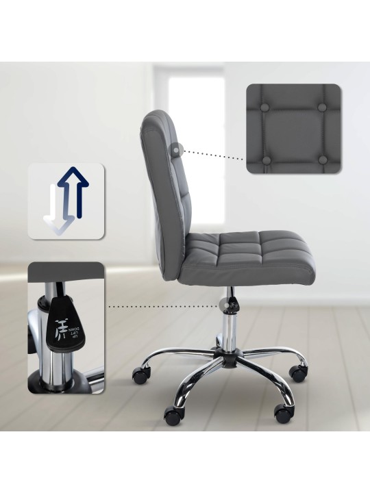 Pracovná stolička Trenton z umelej kože, sivá