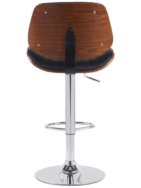 Sada 2 barových stoličiek Clawson z umelej kože chróm, orech/čierna