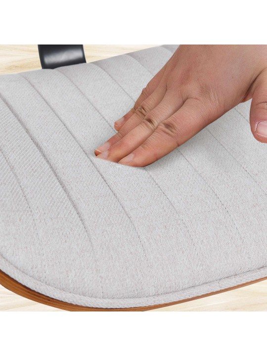 Sada 2 barových stoličiek Clawson látka, orech/krémová