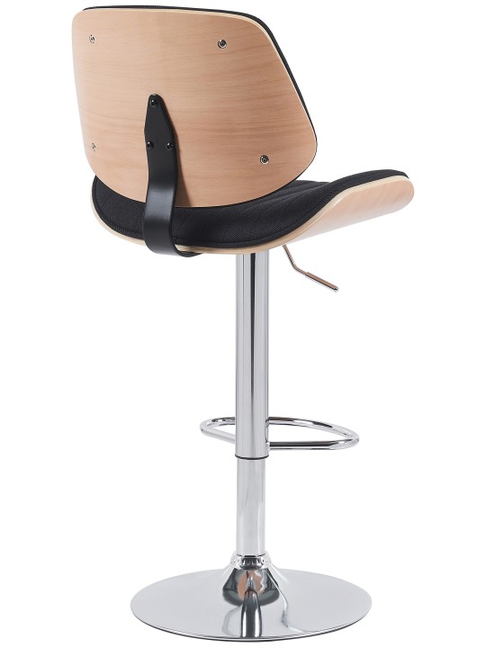 Sada 2 barových stoličiek Clawson látka chróm, prírodná/čierna