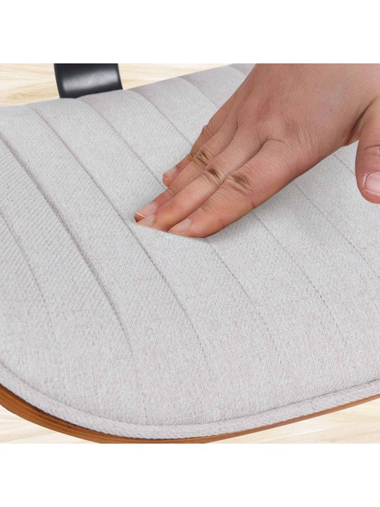 Sada 2 barových stoličiek Clawson látka chróm, orech/krémová