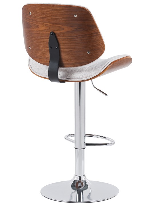 Sada 2 barových stoličiek Clawson látka chróm, orech/krémová