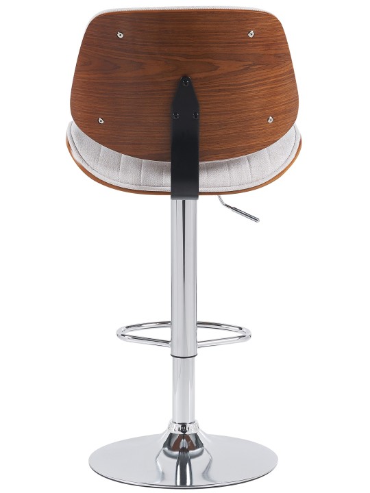 Sada 2 barových stoličiek Clawson látka chróm, orech/krémová