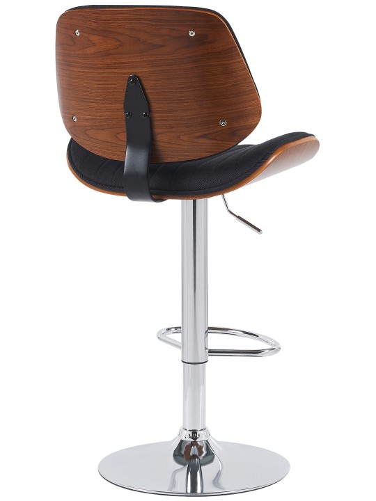 Sada 2 barových stoličiek Clawson látka chróm, orech/čierna