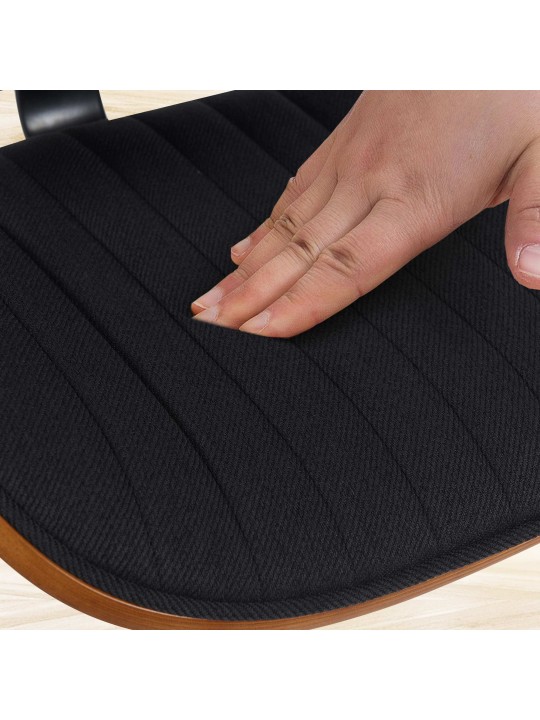 Sada 2 barových stoličiek Clawson látka chróm, orech/čierna