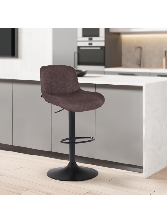 Sada 2 barových stoličiek látka Solon, tmavohnedá
