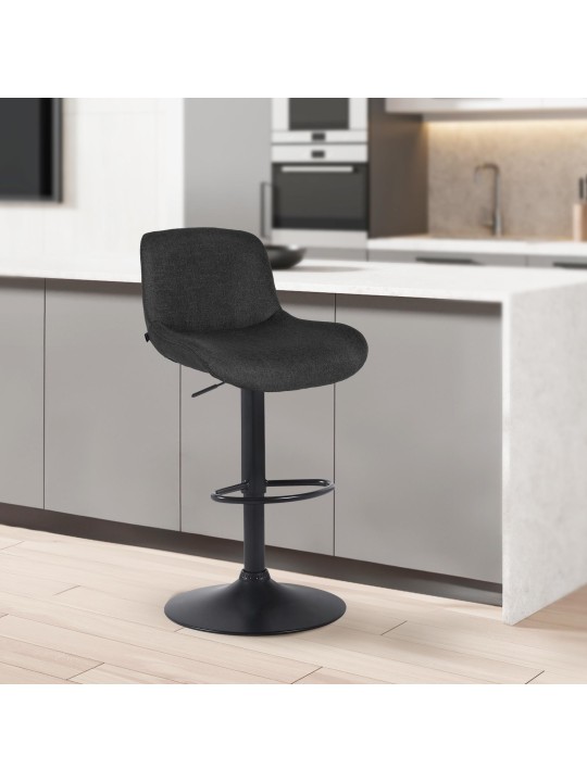 Sada 2 barových stoličiek látka Solon, čierna