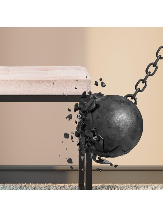 Barci B Velvet Bench, krémová