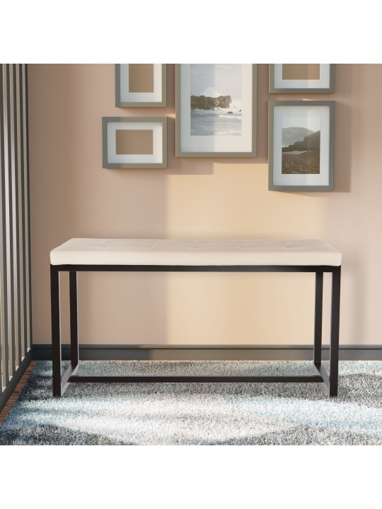 Barci B Velvet Bench, krémová