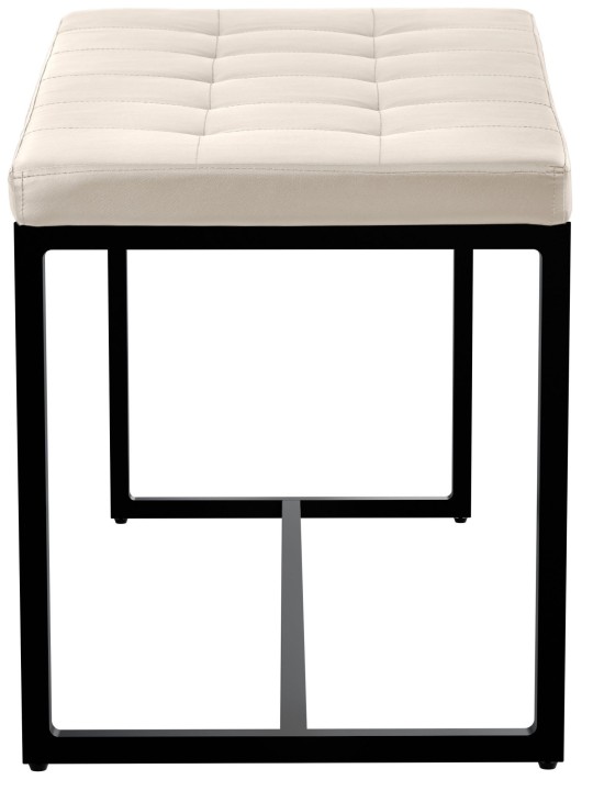 Lavička Barci B imitácia kože, krémová