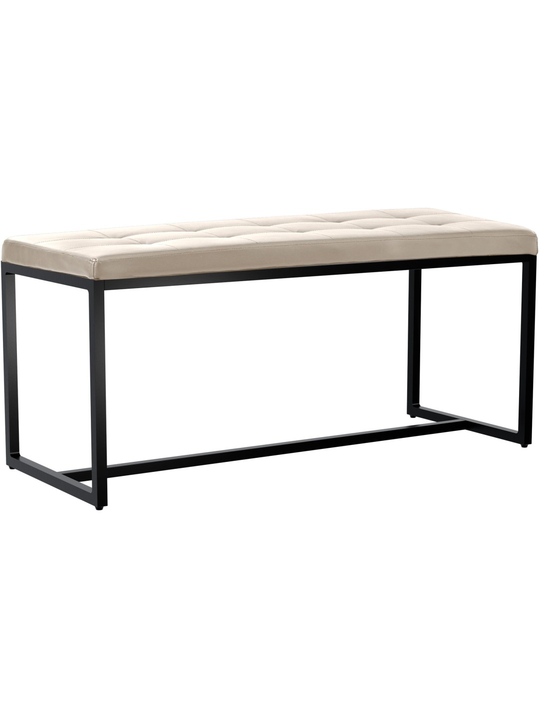 Lavička Barci B imitácia kože, krémová