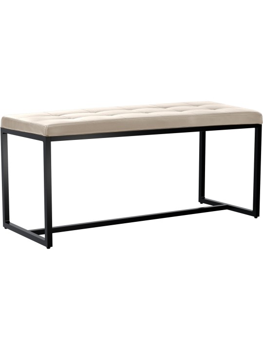 Lavička Barci B imitácia kože, krémová