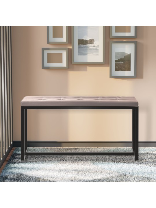 Lavička Barci B imitácia kože, biela