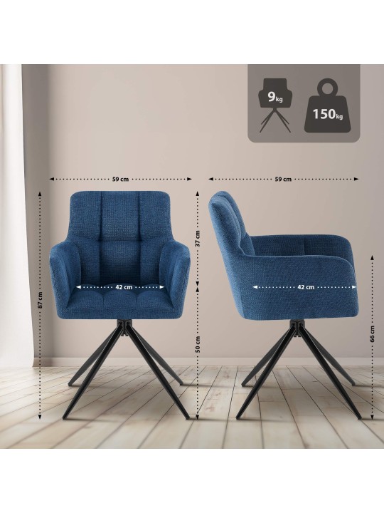 Jedálenská stolička Jonah látka, tmavomodrá