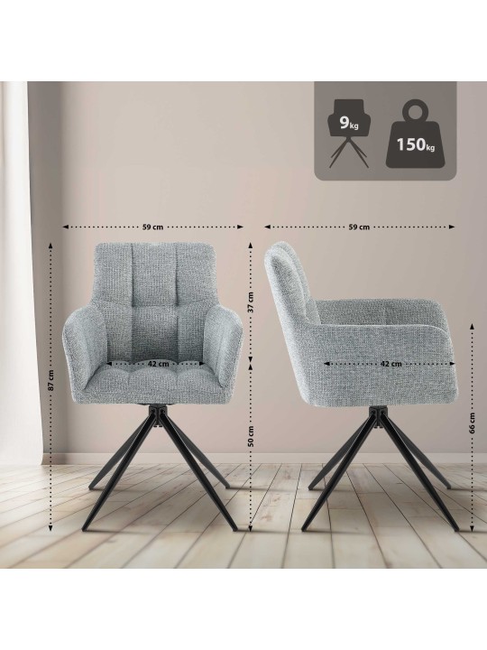 Jedálenská stolička Jonah látka, svetlosivá