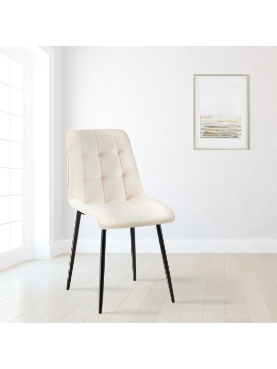 Sada 2 jedálenských stoličiek Gifford velvet, krémová