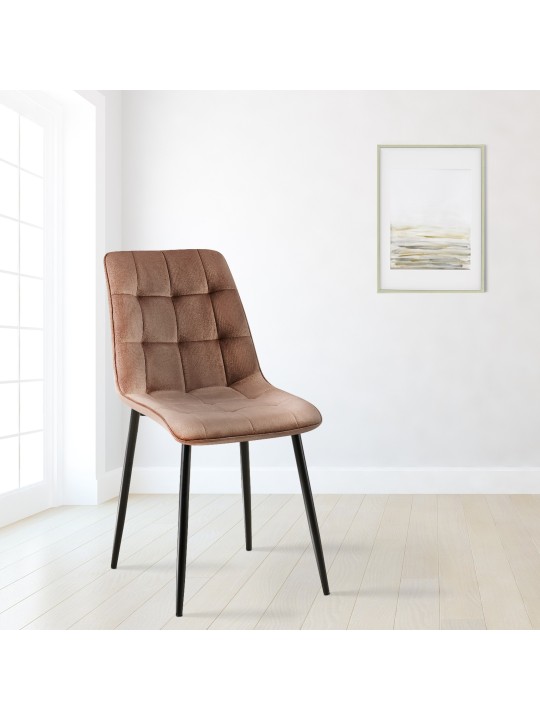 Sada 2 jedálenských stoličiek Gifford velvet, hnedá