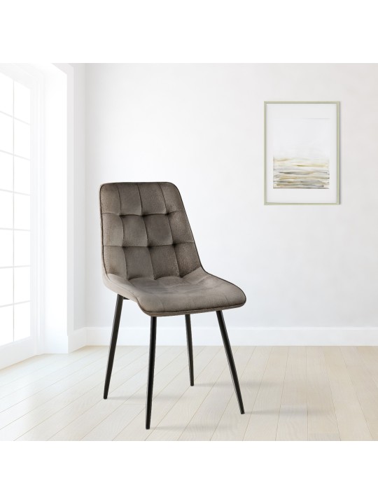 Sada 2 jedálenských stoličiek Gifford velvet, antracitová