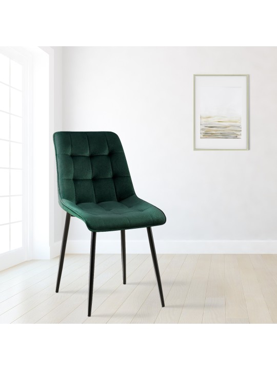 Sada 2 jedálenských stoličiek Gifford velvet, zelená