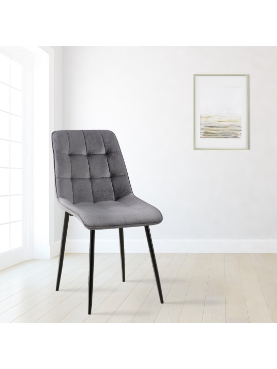 Sada 2 jedálenských stoličiek Gifford velvet, tmavosivá