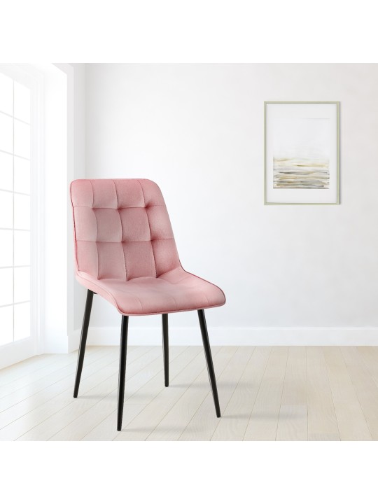 Sada 2 jedálenských stoličiek Gifford velvet, ružová