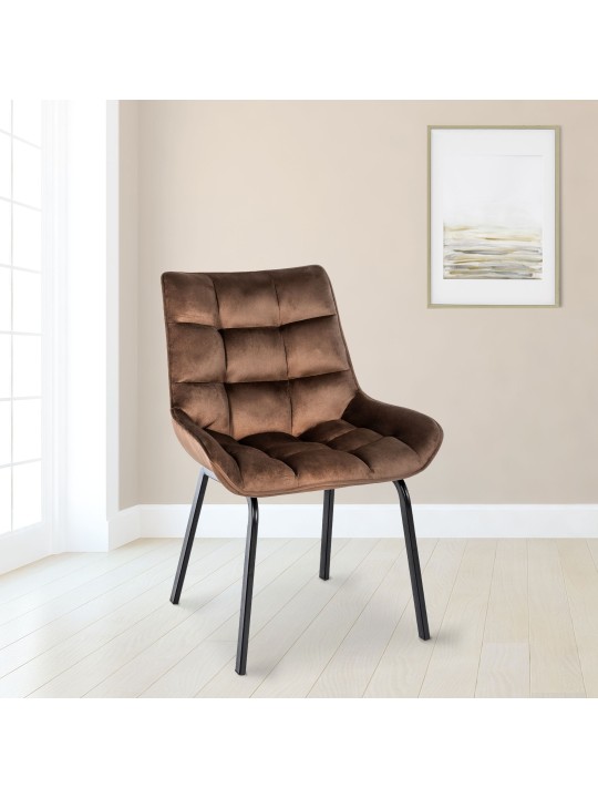 Sada 2 stoličiek Saranda velvet, hnedá