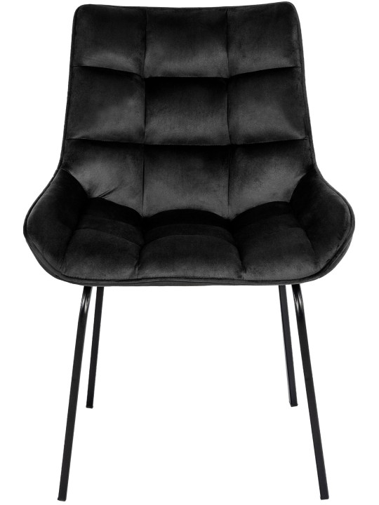 Sada 2 stoličiek Saranda velvet, čierna